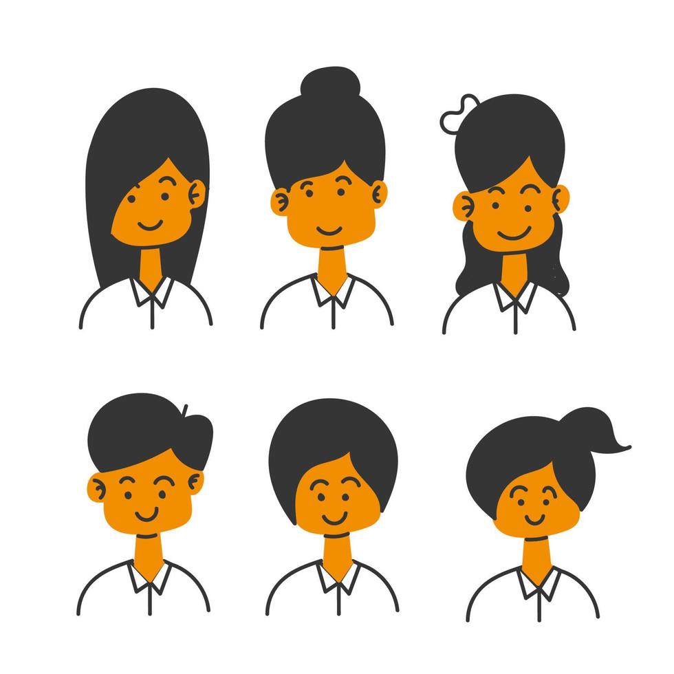 hand drawn doodle Avatar profile picture icon illustration vector