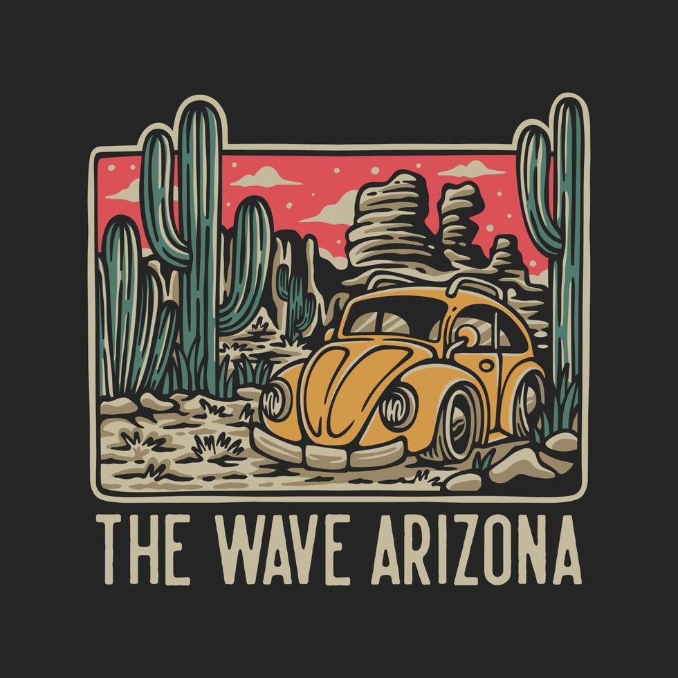 vector illustration the wave arizona for t shirt design