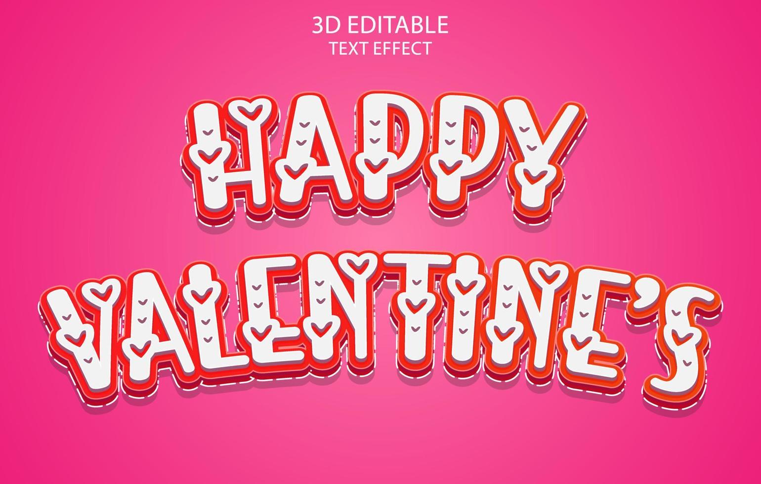 Vector libre de efecto de texto editable 3d