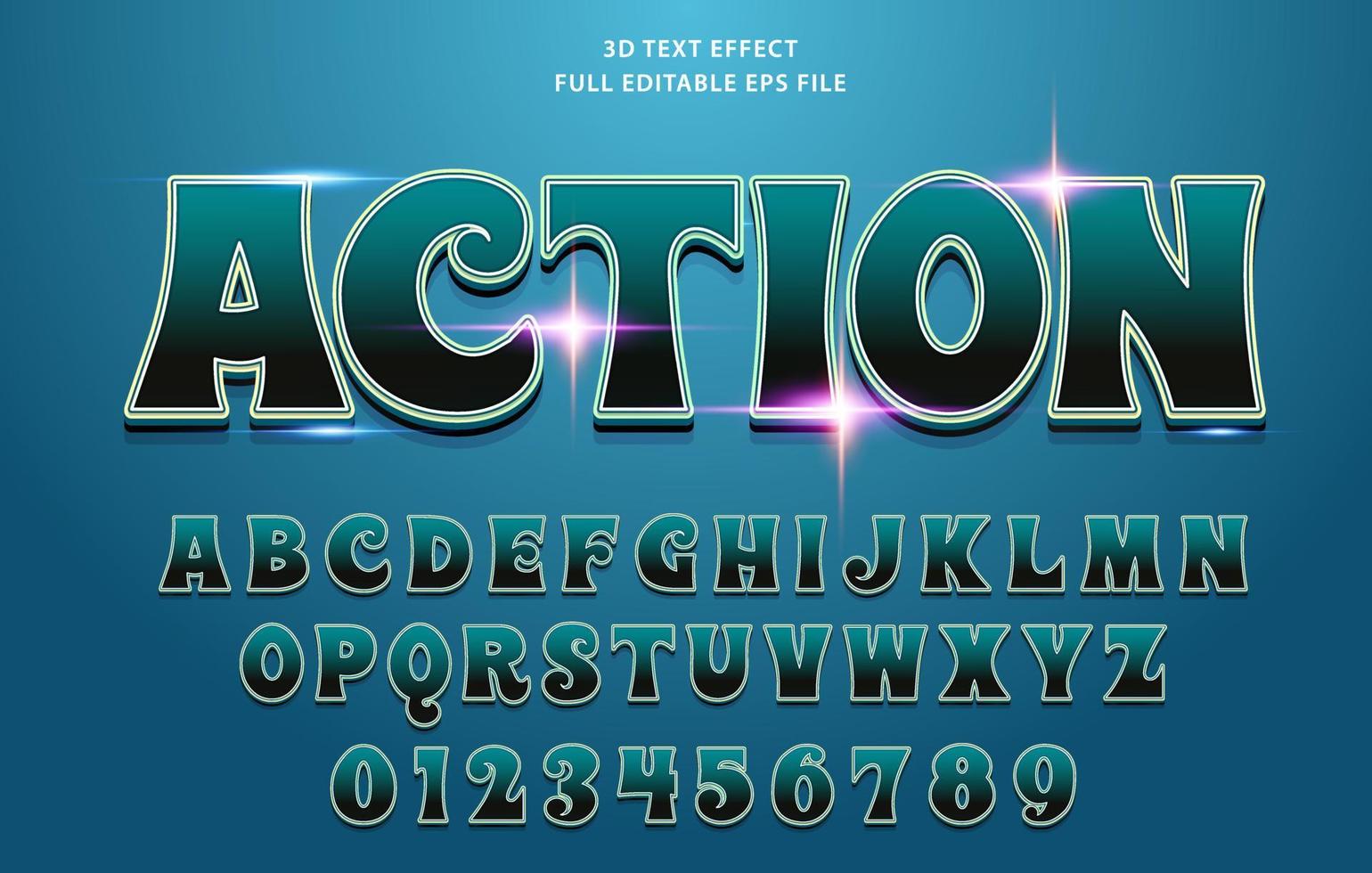 3d editable text effect Free vector