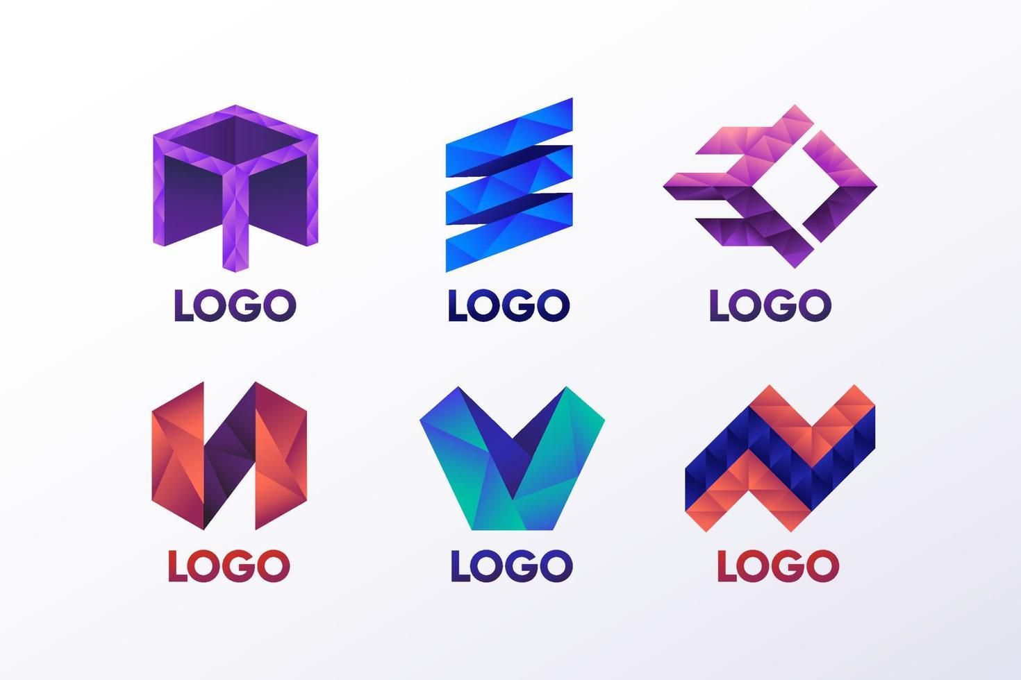 conjunto de colección de logotipos de formas geométricas vector