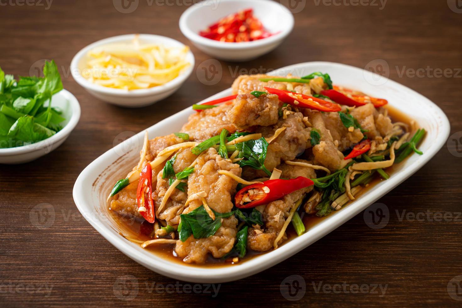 Stir Fried Fish with Chinese Celery photo