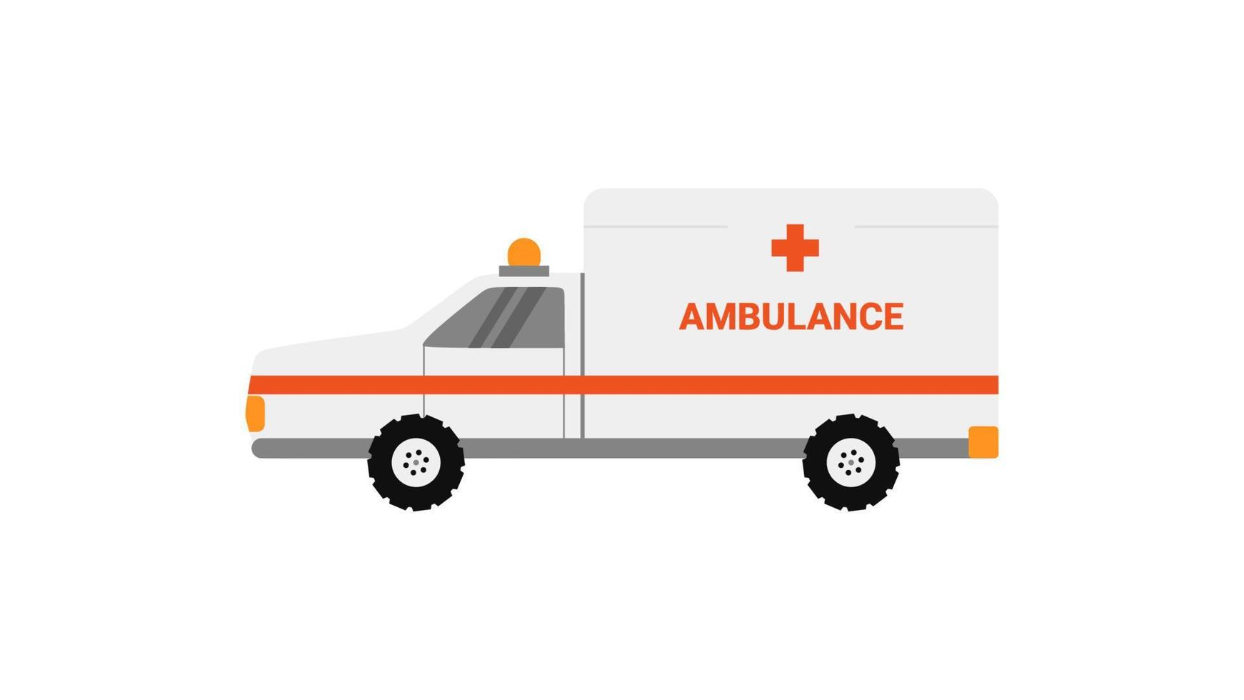 white ambulance element isolated on white background. vector