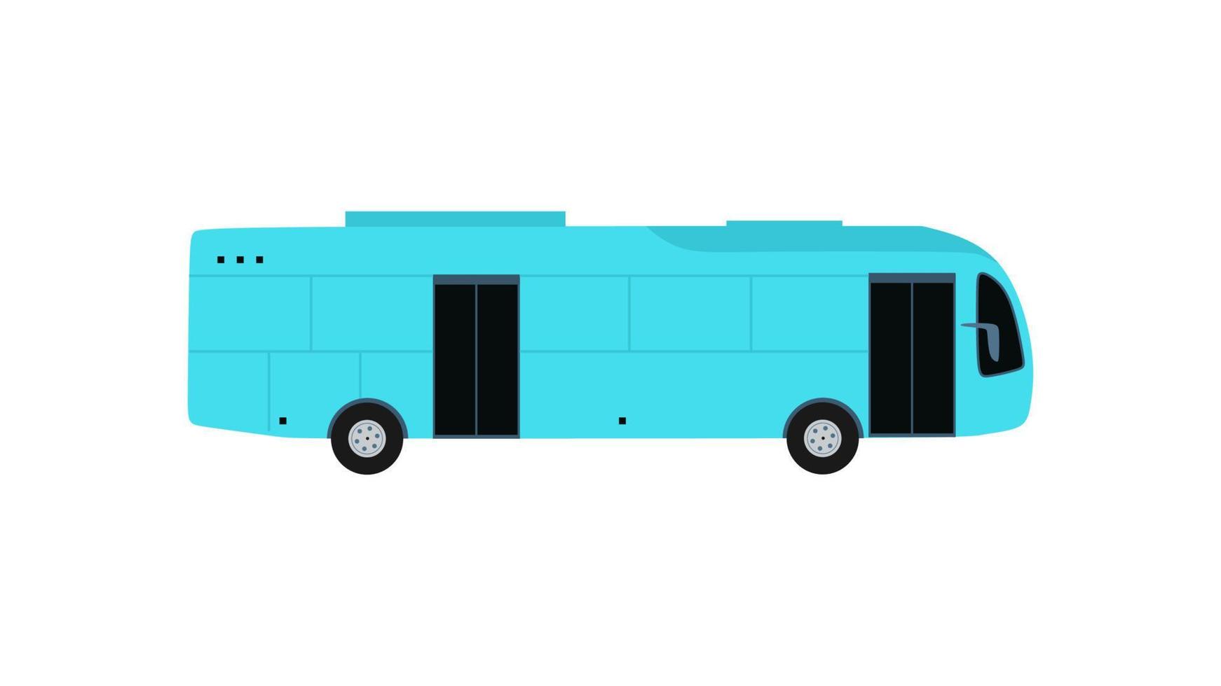 gran autobús azul aislado sobre fondo blanco. vector