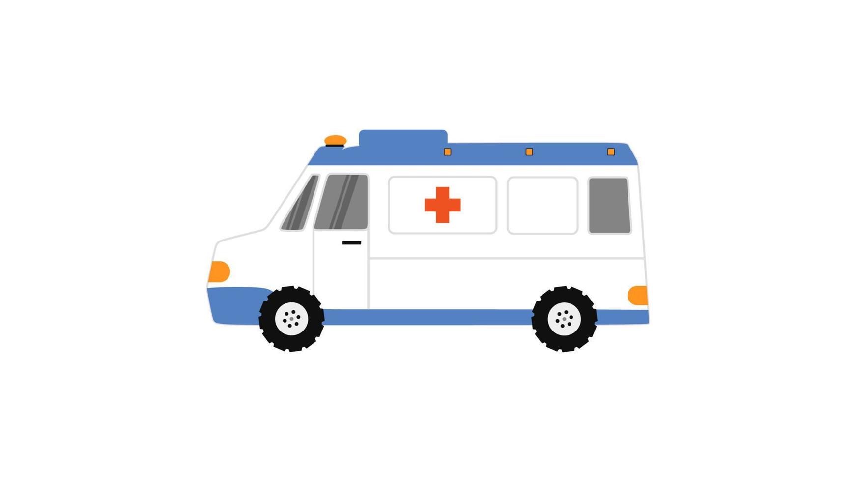 white ambulance element isolated on white background. vector