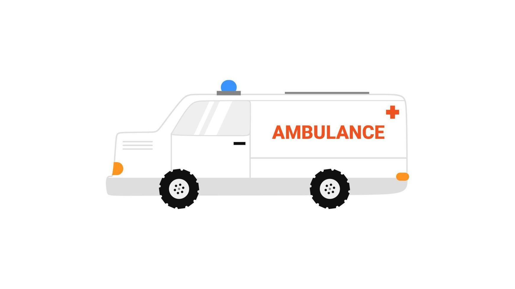 elemento de ambulancia blanco aislado sobre fondo blanco. vector