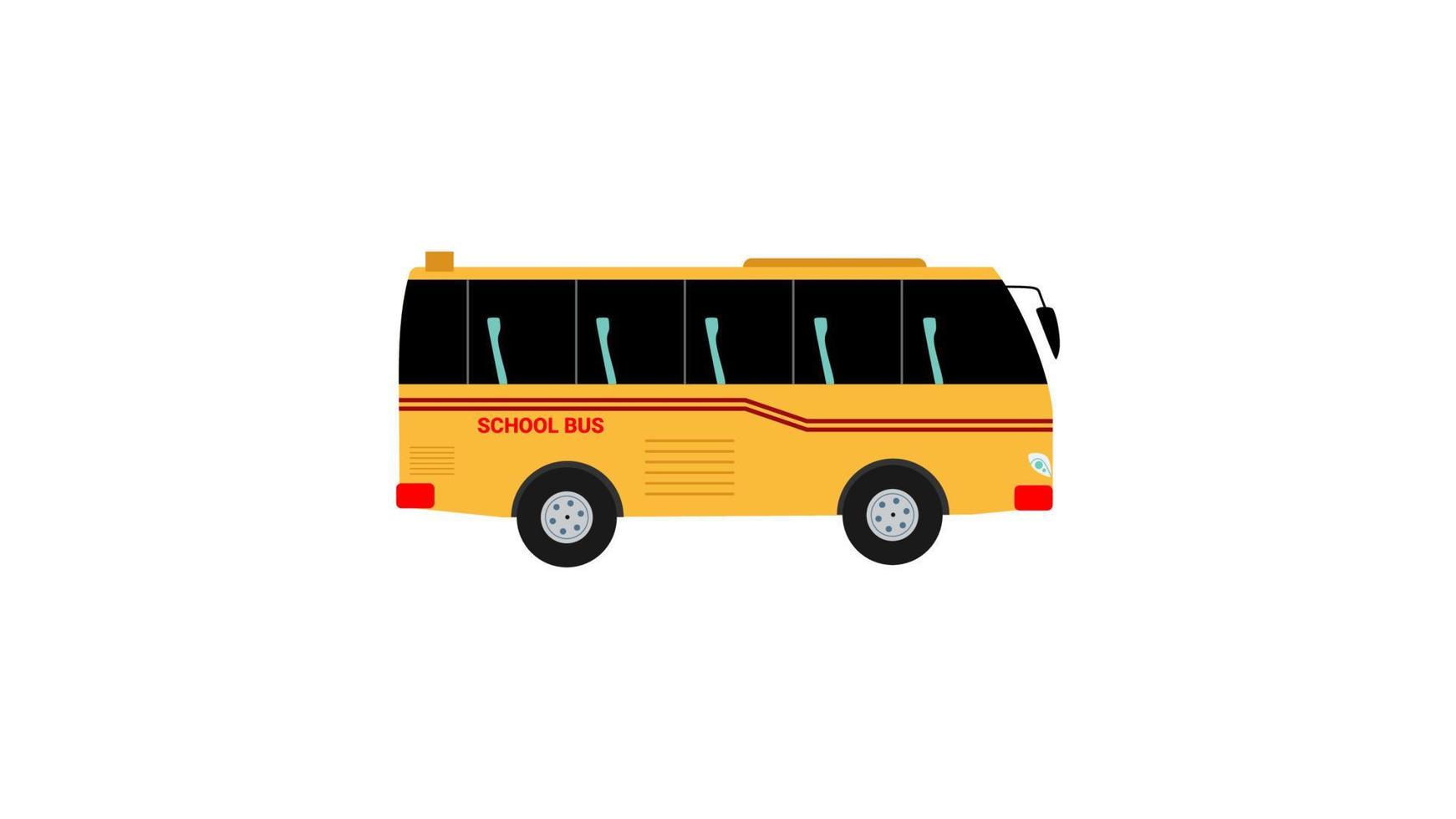 autobús escolar amarillo aislado sobre fondo blanco. vector