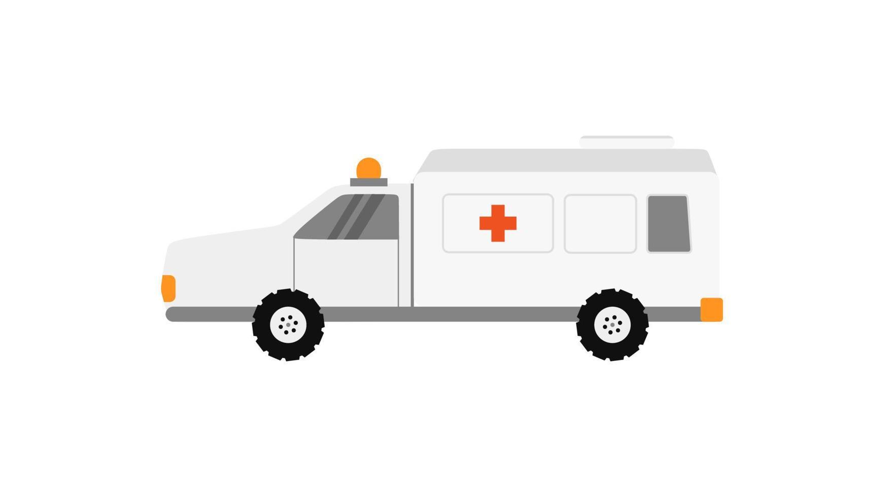 white ambulance element isolated on white background. vector