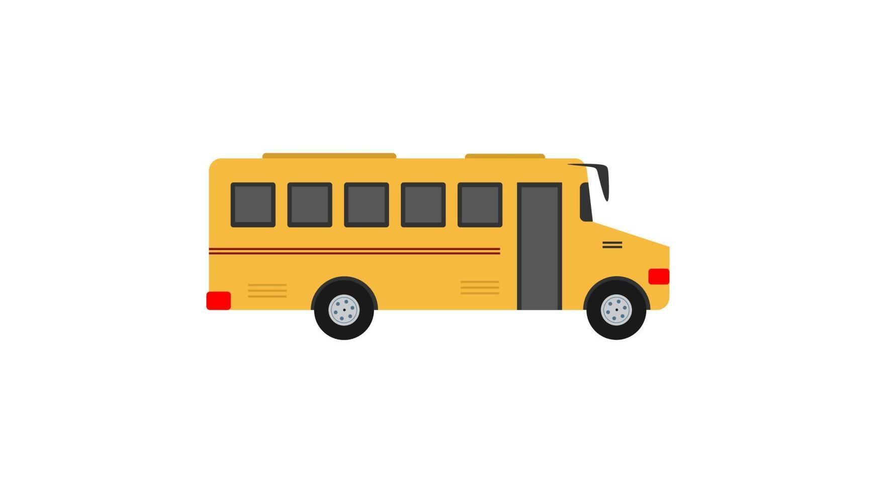 Yellow school bus isolated on white background. vector