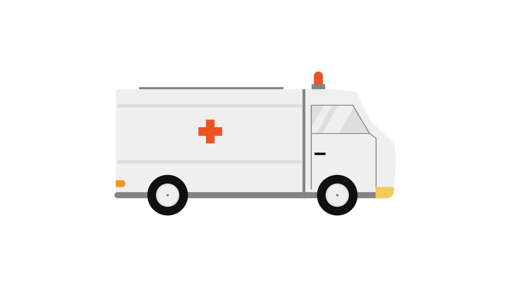 white ambulance element isolated on white background. vector