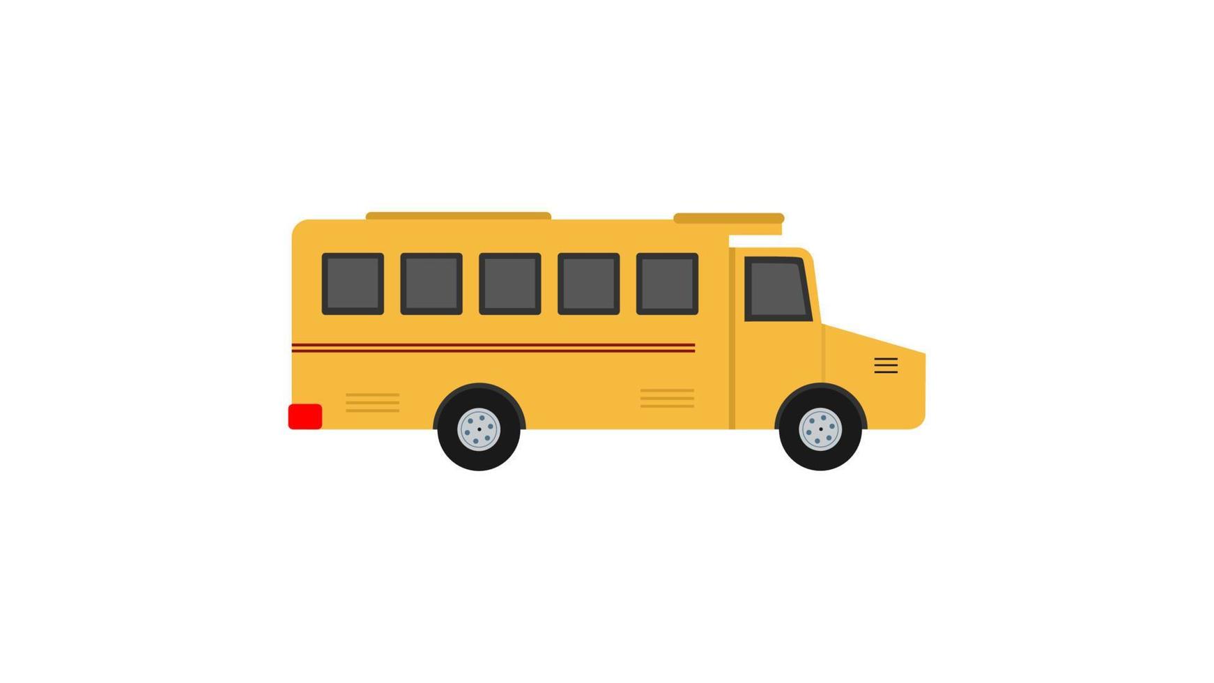 Yellow school bus isolated on white background. vector