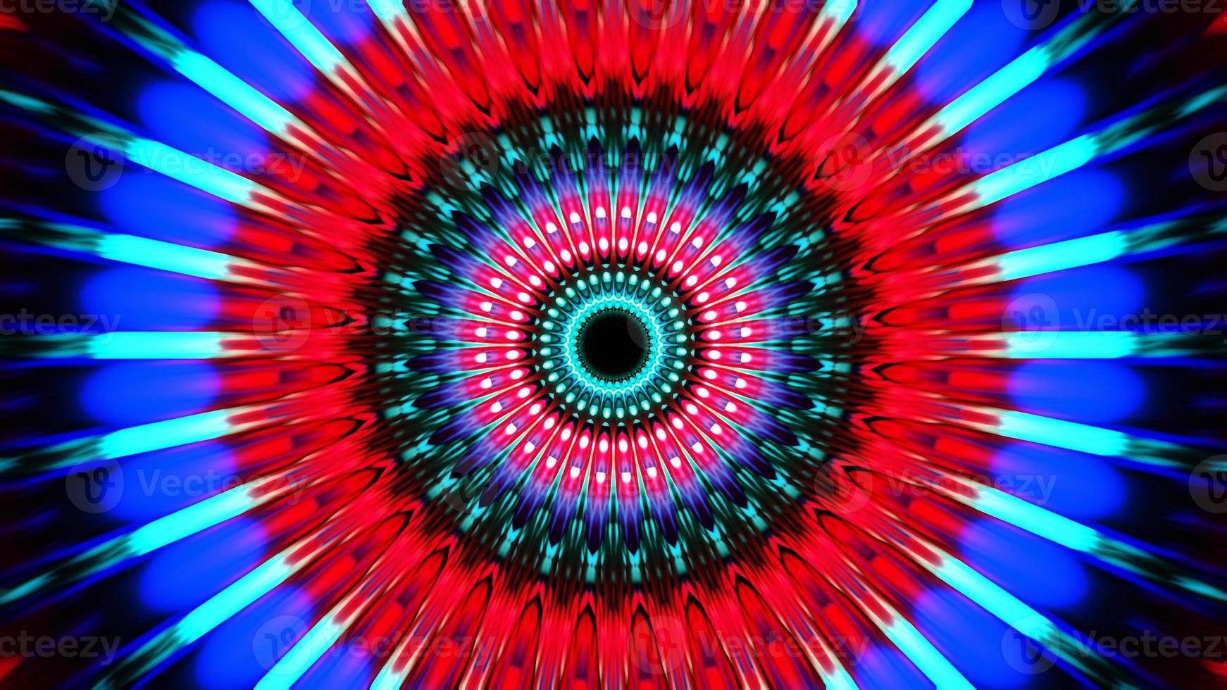 red blue fractal tunnel with iridescent reflect light abstract vj