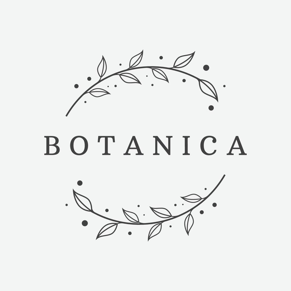 Hand drawn organic botanical organic feminine delicate Logo design for florist, wedding, badge, photographer and beauty. vector