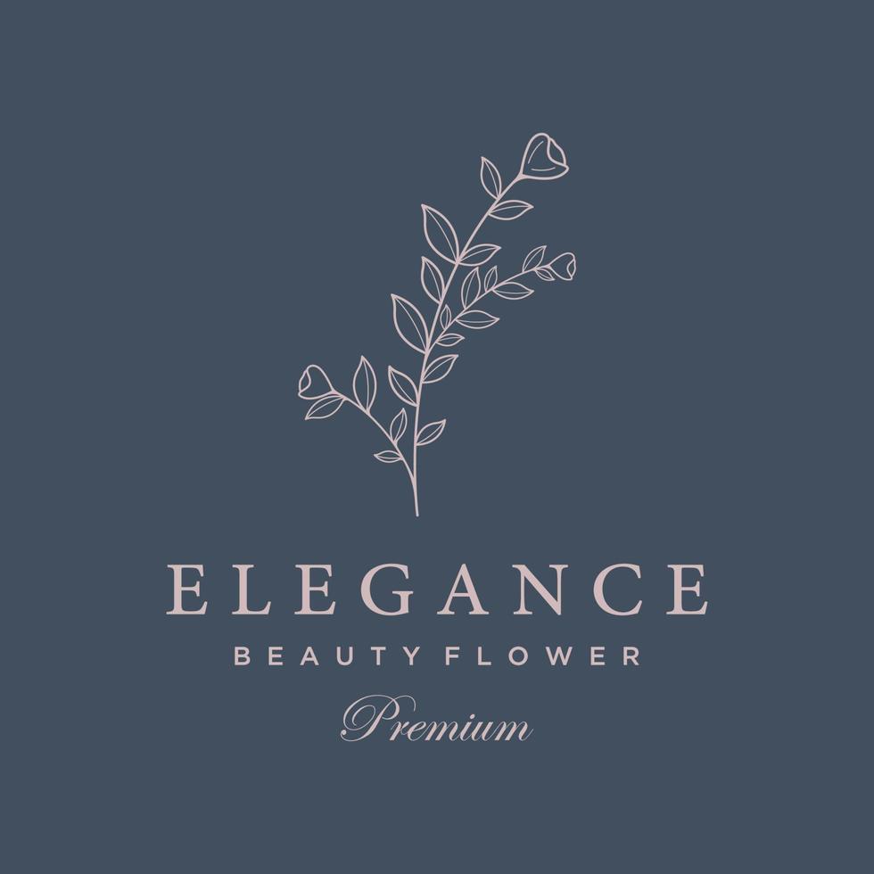 diseño de logotipo delicado femenino orgánico botánico orgánico dibujado a mano para floristería, boda, placa, fotógrafo y belleza. vector