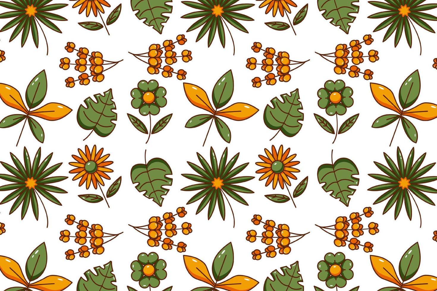 Flower and leaf icon pattern vector