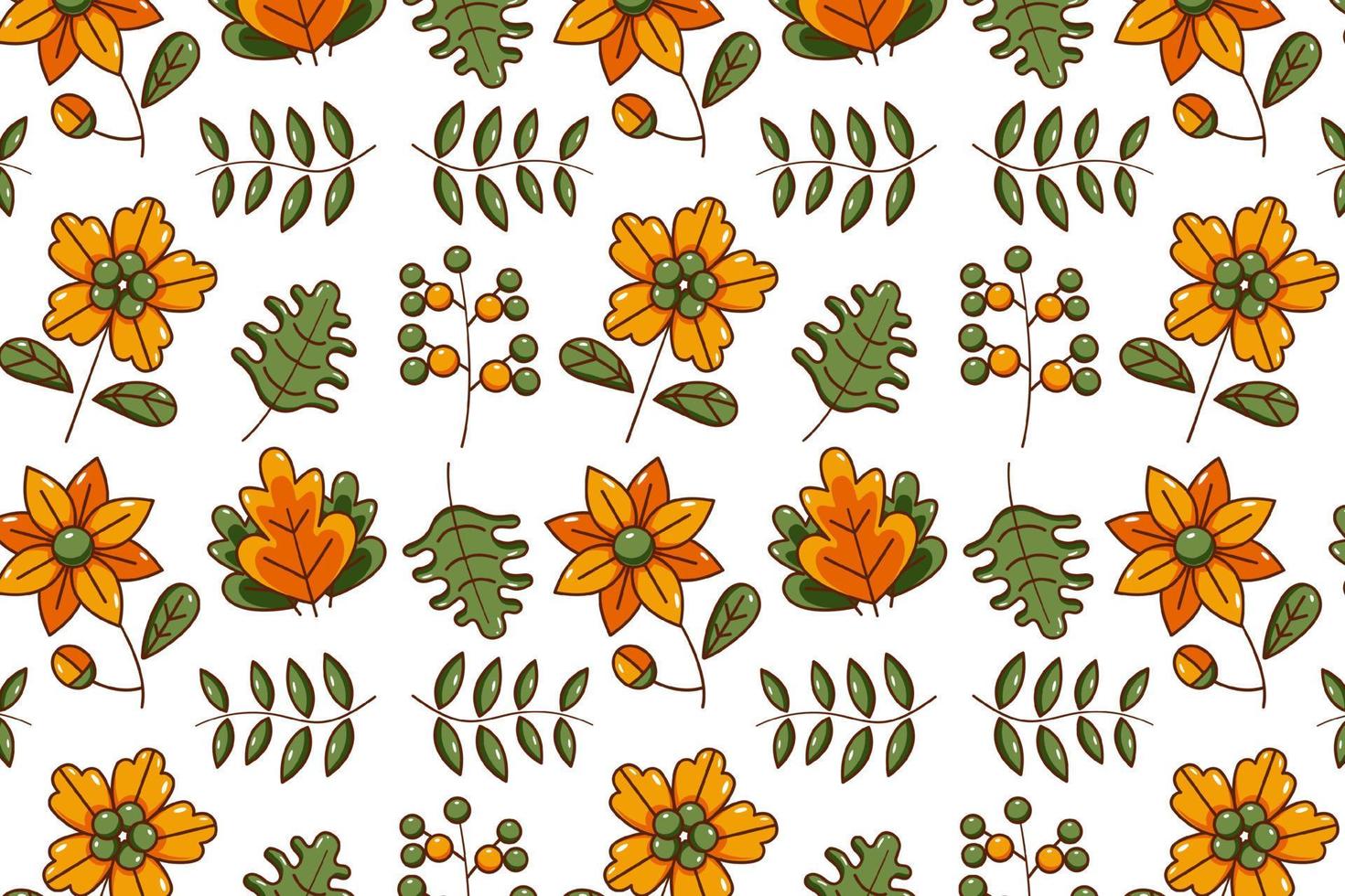 Flower and leaf icon pattern vector