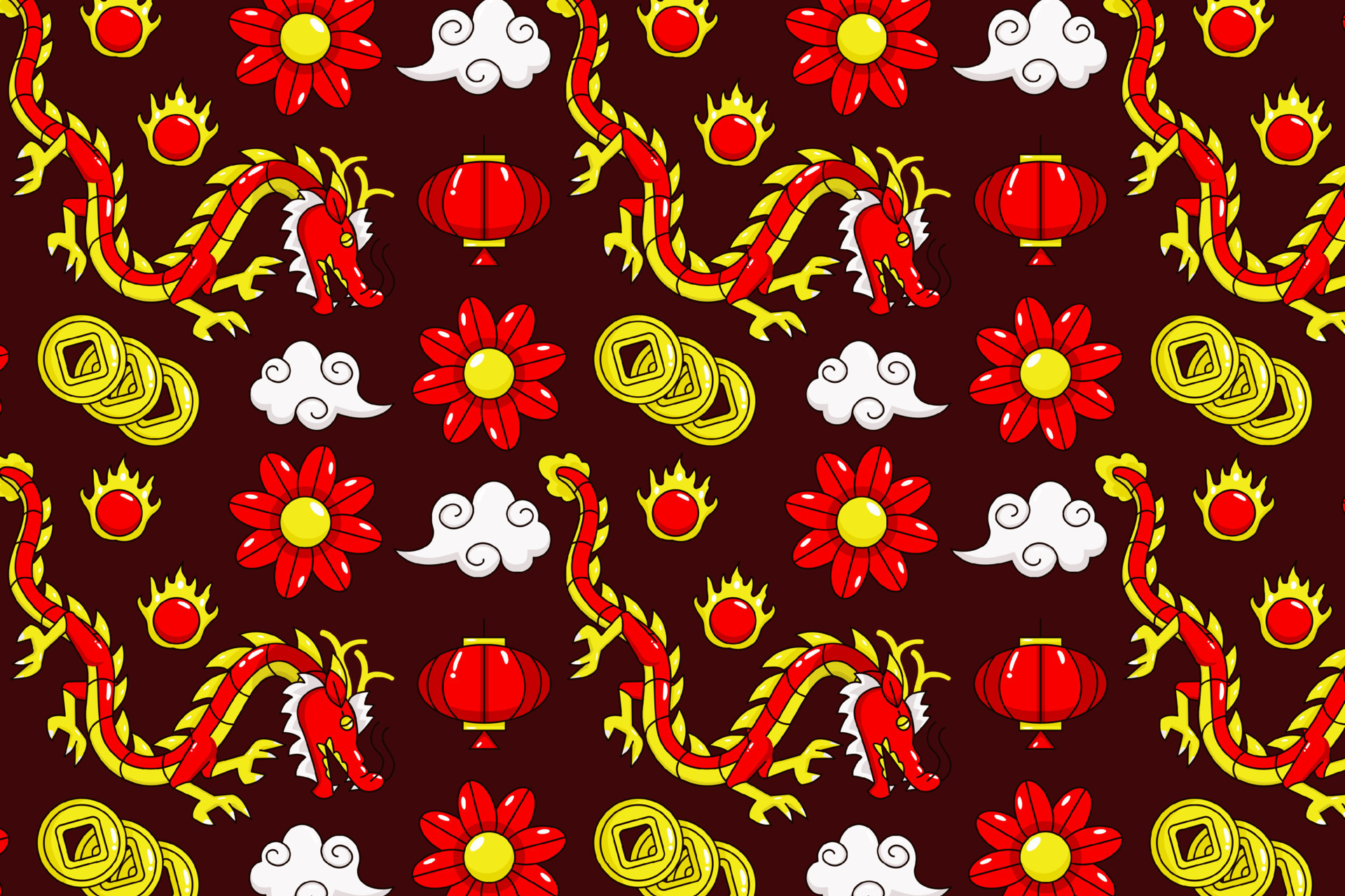 chinese new year koi fish template