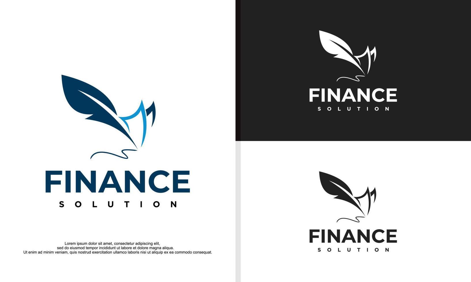 gráfico vectorial de ilustración de logotipo de pluma simple para escribir combinado con dinero, apto para empresa de contabilidad, etc. vector