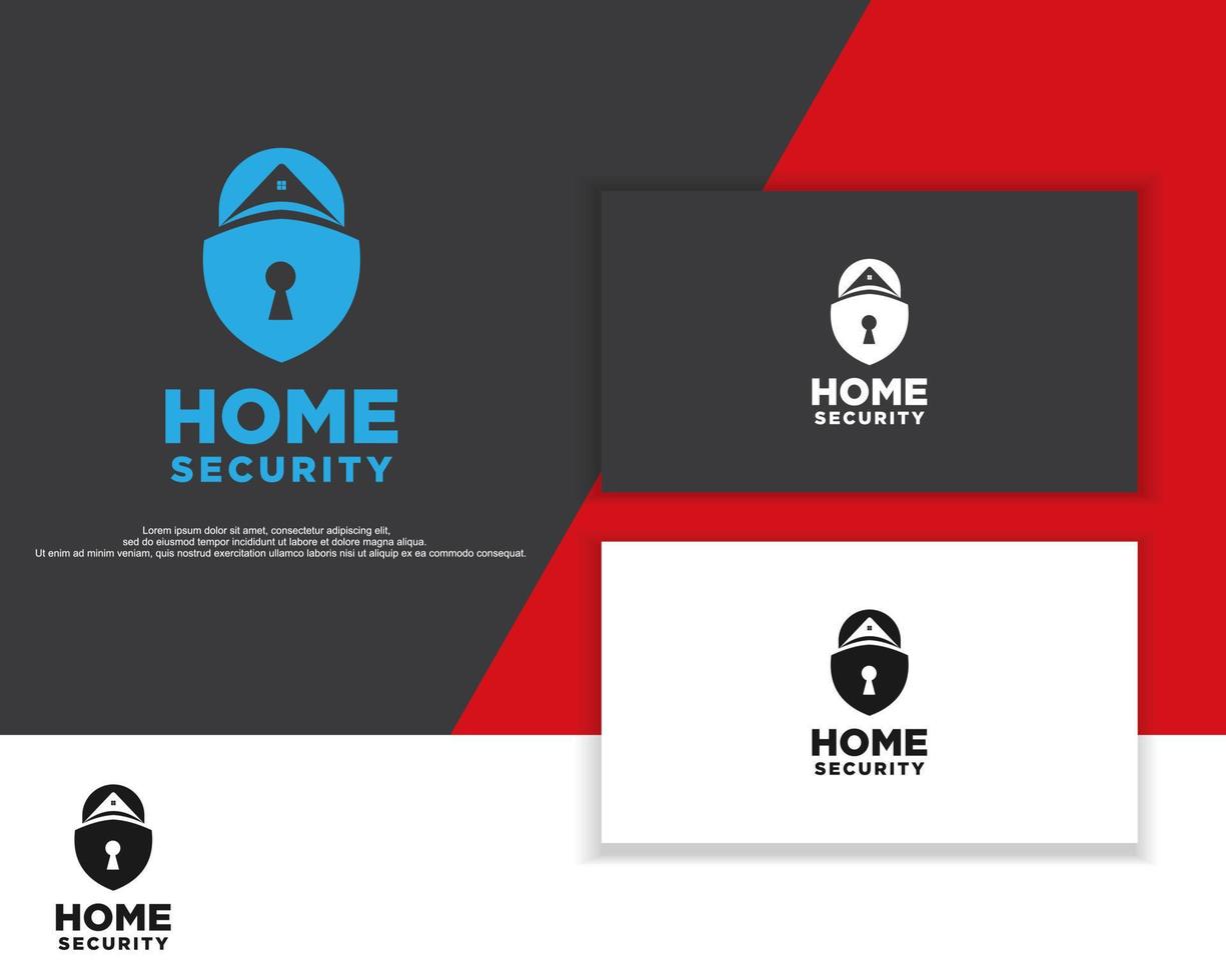 Home security blue shield vector illustration