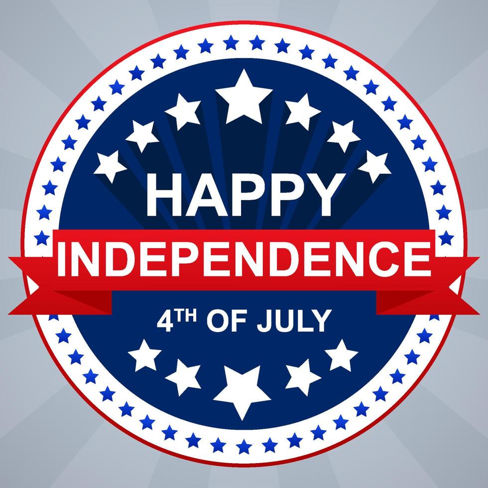 feliz día de la independencia 4 de julio en círculo marco estrellas cuadrado plantilla de redes sociales plantilla de publicación de instagram vector