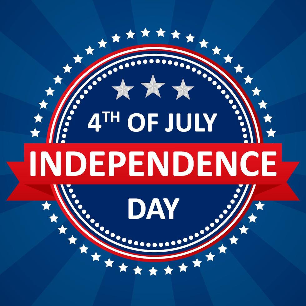 happy independence day 4th of july stars circle background square social media post template vector