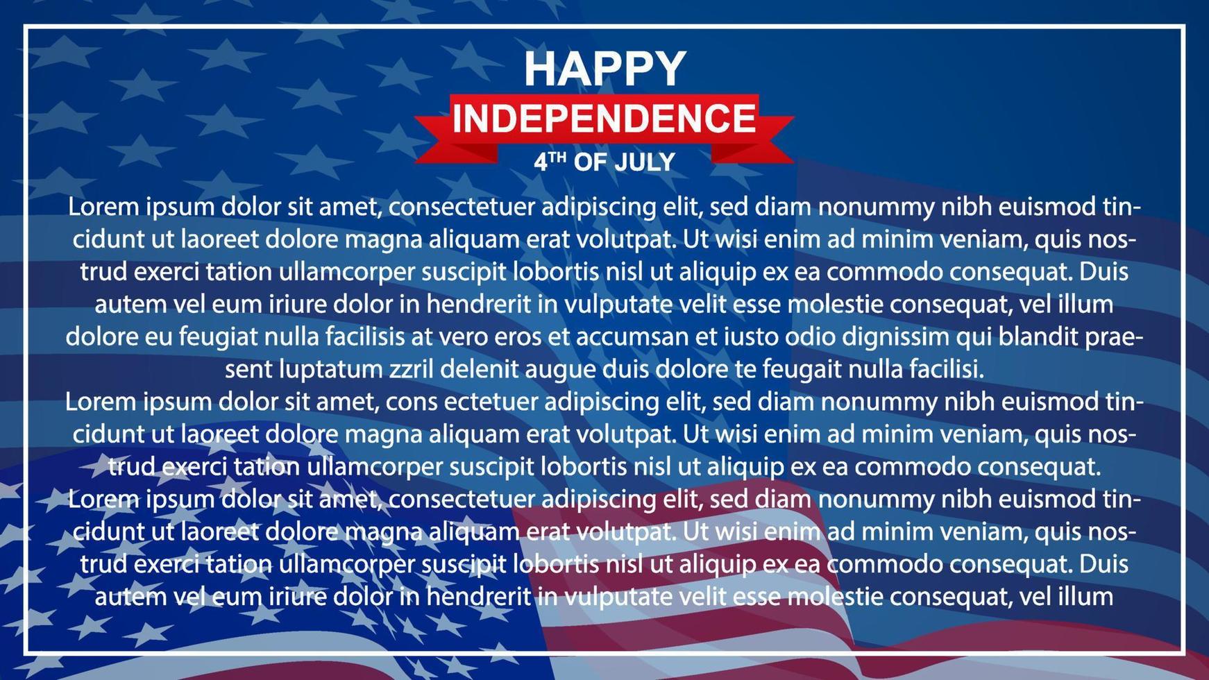 happy independence day 4th of july banner background american flag with copy space area text space vector