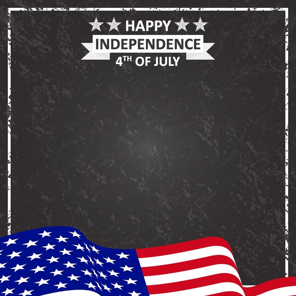 happy independence day 4th of july america flag social media template instagram post copy space text vector