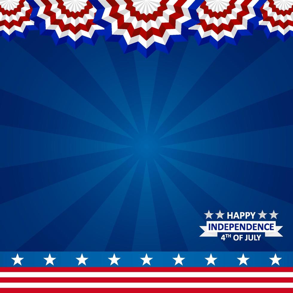 happy independence day 4th of july social media instagram template copy space text area vector