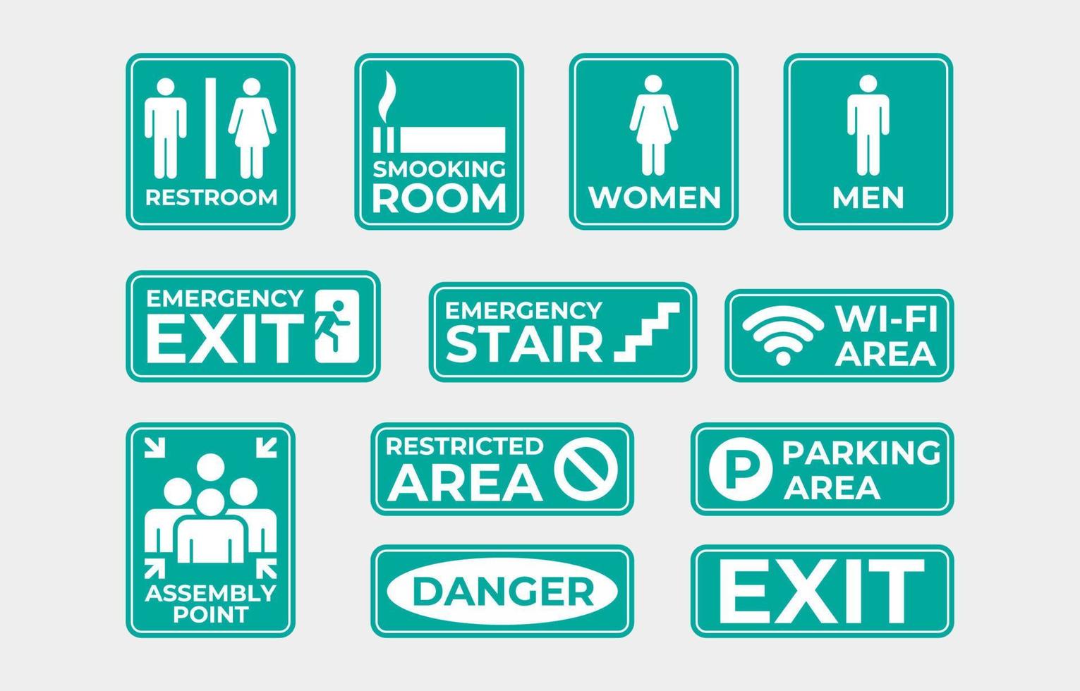 Signage Information Labels Collection vector