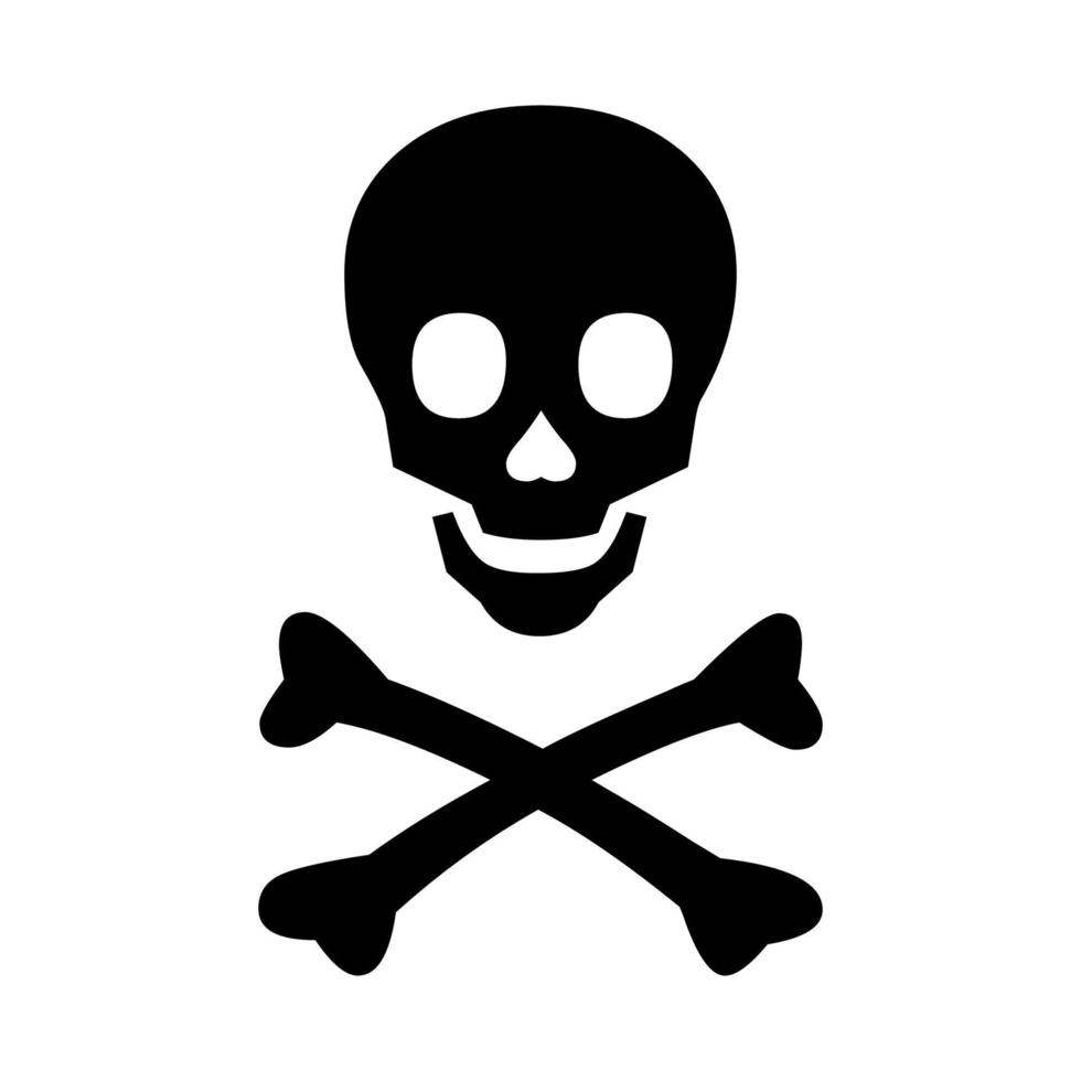 Skull and crossed bones danger sign vector