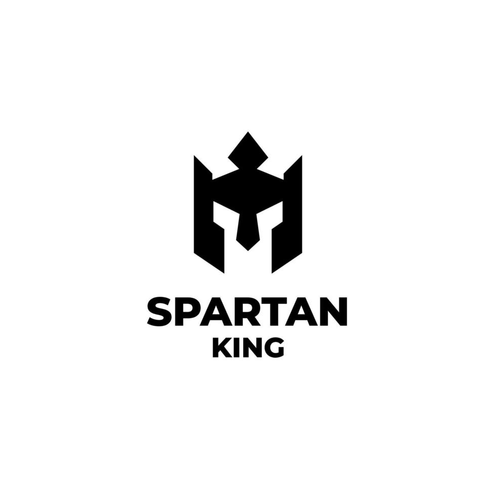Spartan king logo design vector illustration