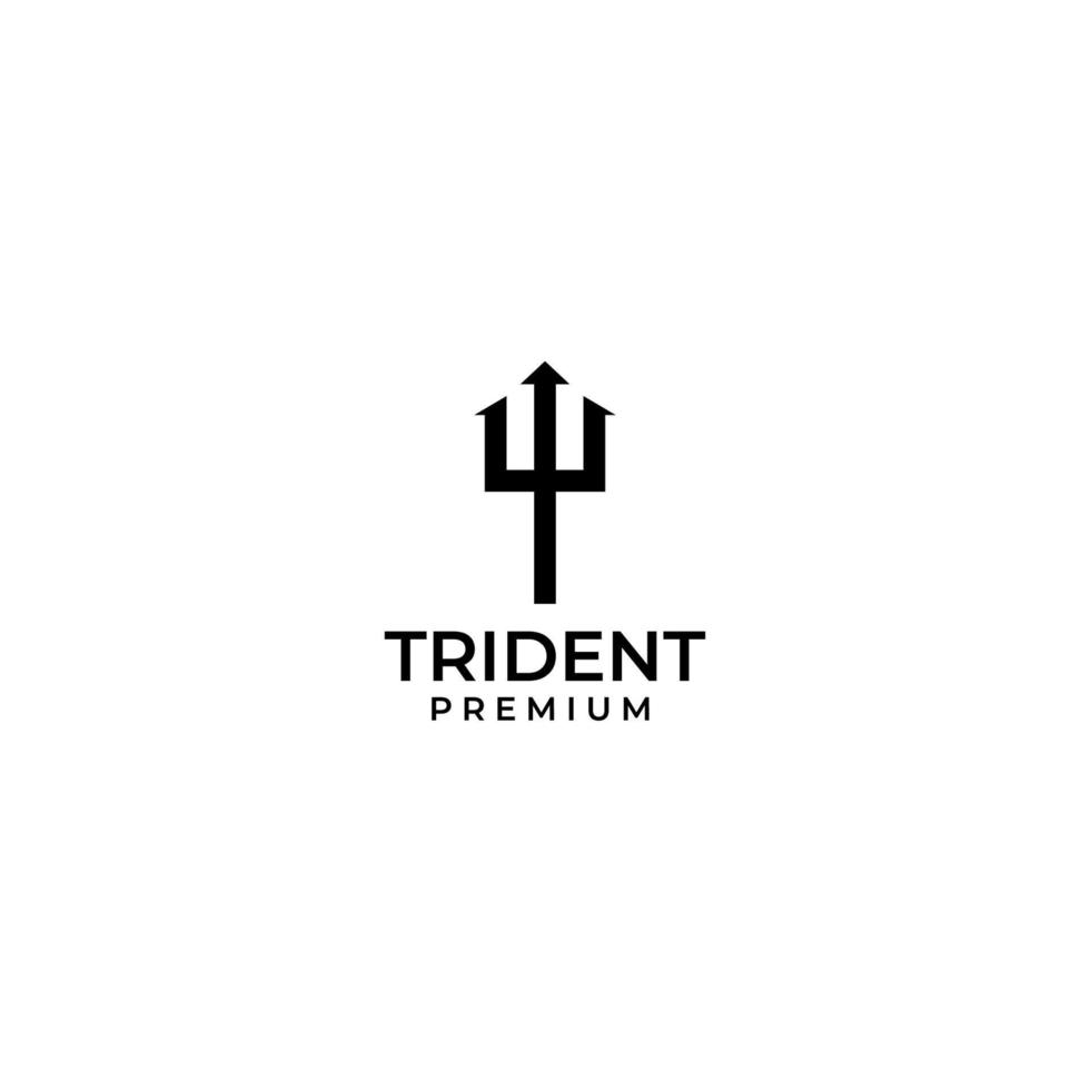 Ilustración de vector de diseño de logotipo de tridente minimalista