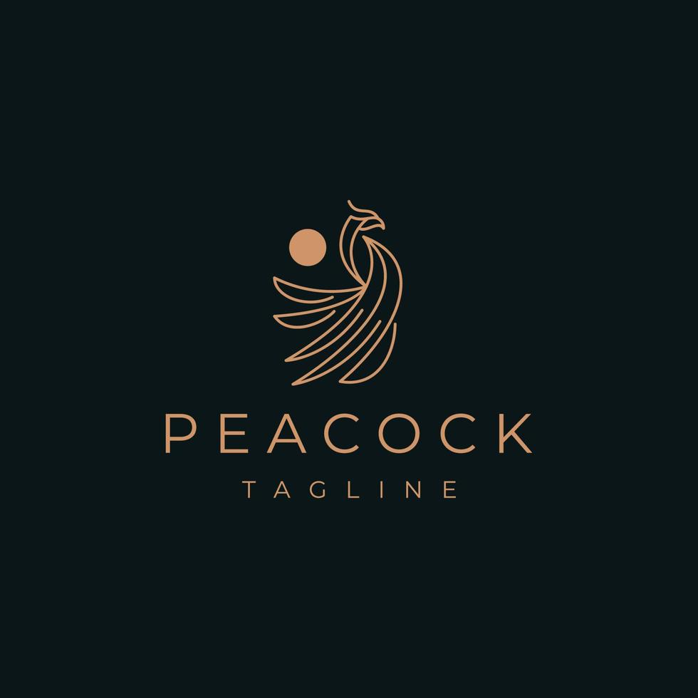 Abstract luxury peacock logo design template vector