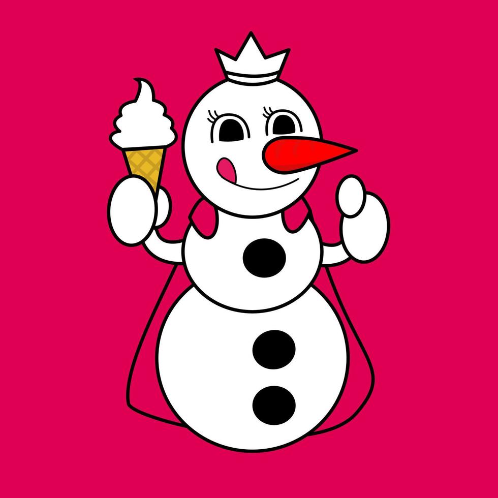 el logo de los hombres de nieve para una compañía de helados es un diseño juguetón y caprichoso que captura la esencia del invierno y la alegría de disfrutar una deliciosa bola de helado vector