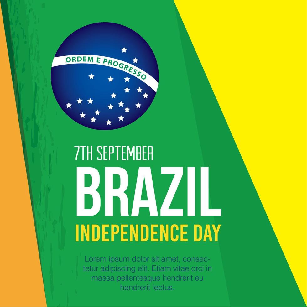 7 de septiembre, pancarta de celebración del día de la independencia de brasil. vector