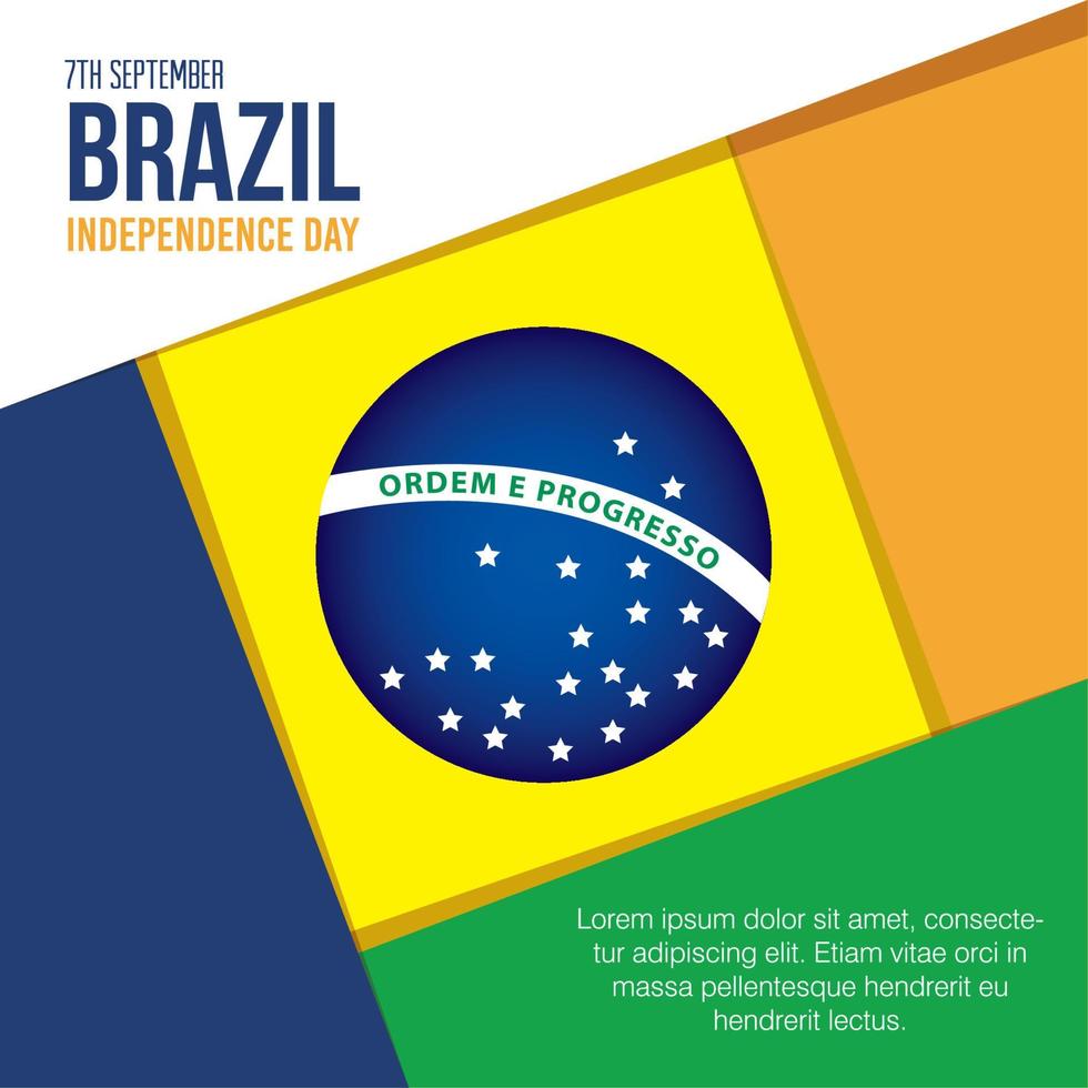 7 september, banner of celebration brazil independence day vector