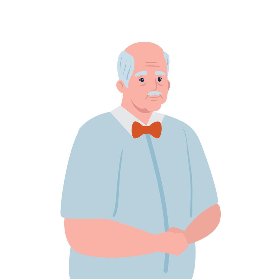 cute old man, grandfather on white background vector