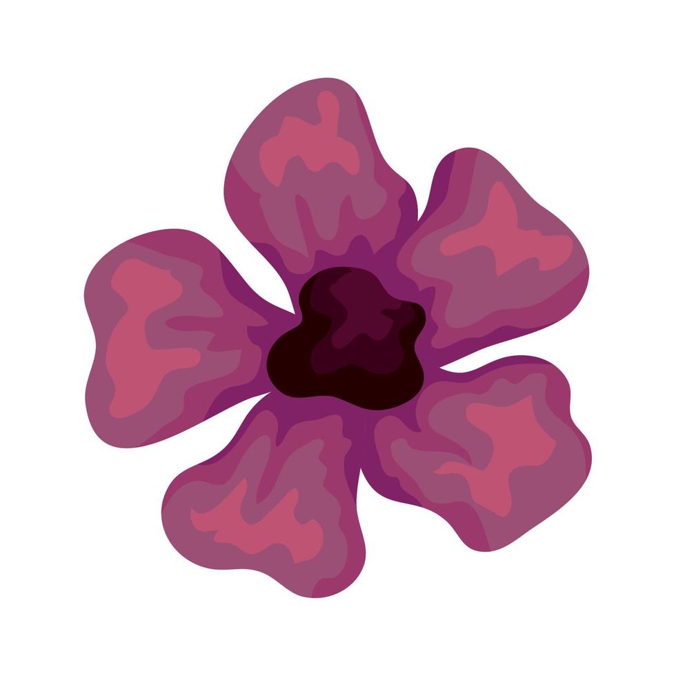 cute flower purple color, on white background vector