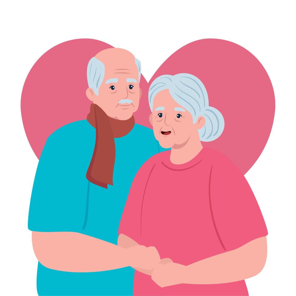 pareja de ancianos sonriendo, anciana y anciano con antecedentes cardíacos vector