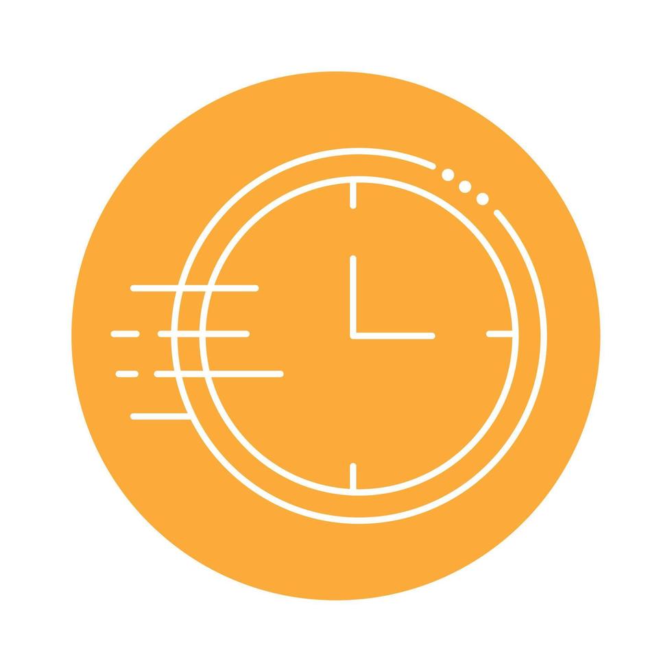 icono de estilo de línea de bloque de tiempo de pared de reloj vector