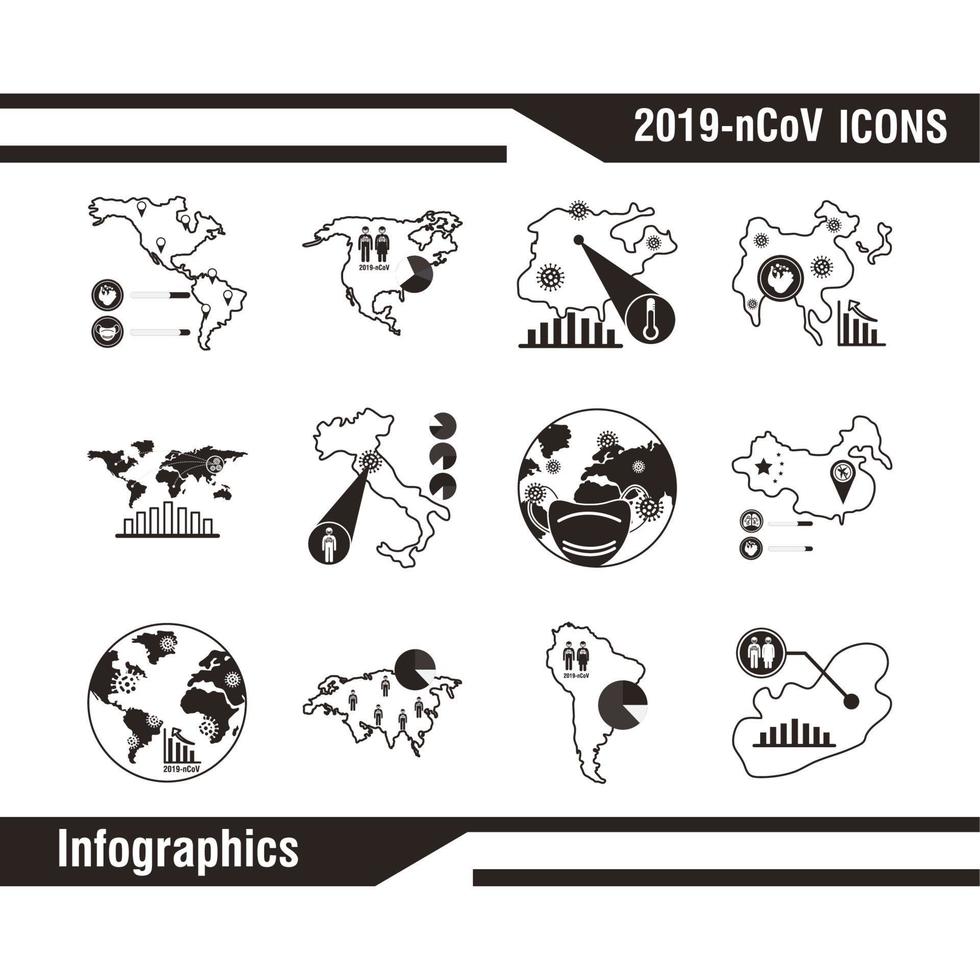 bundle of covid 19 designs, line style icon vector