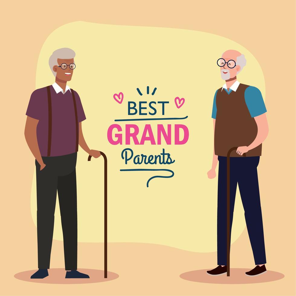 Grandfathers on best grandparents vector design