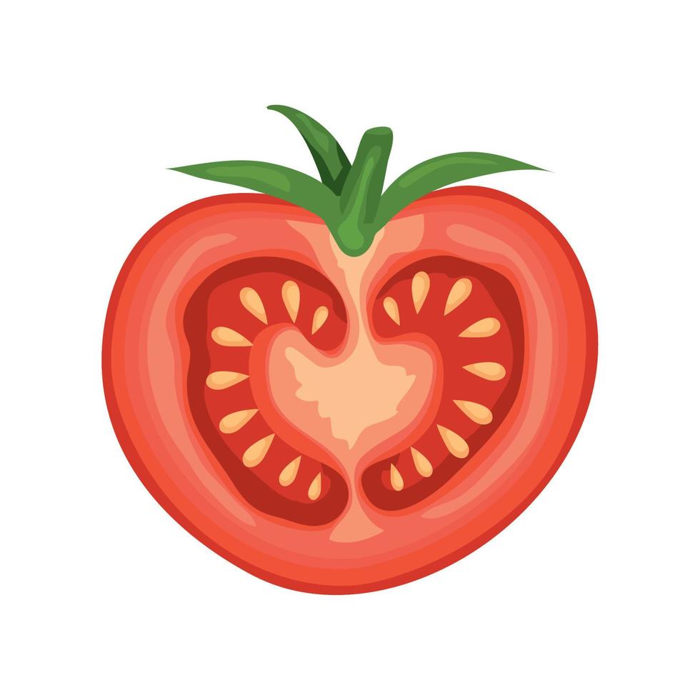 tomate fresco vegetal icono aislado vector