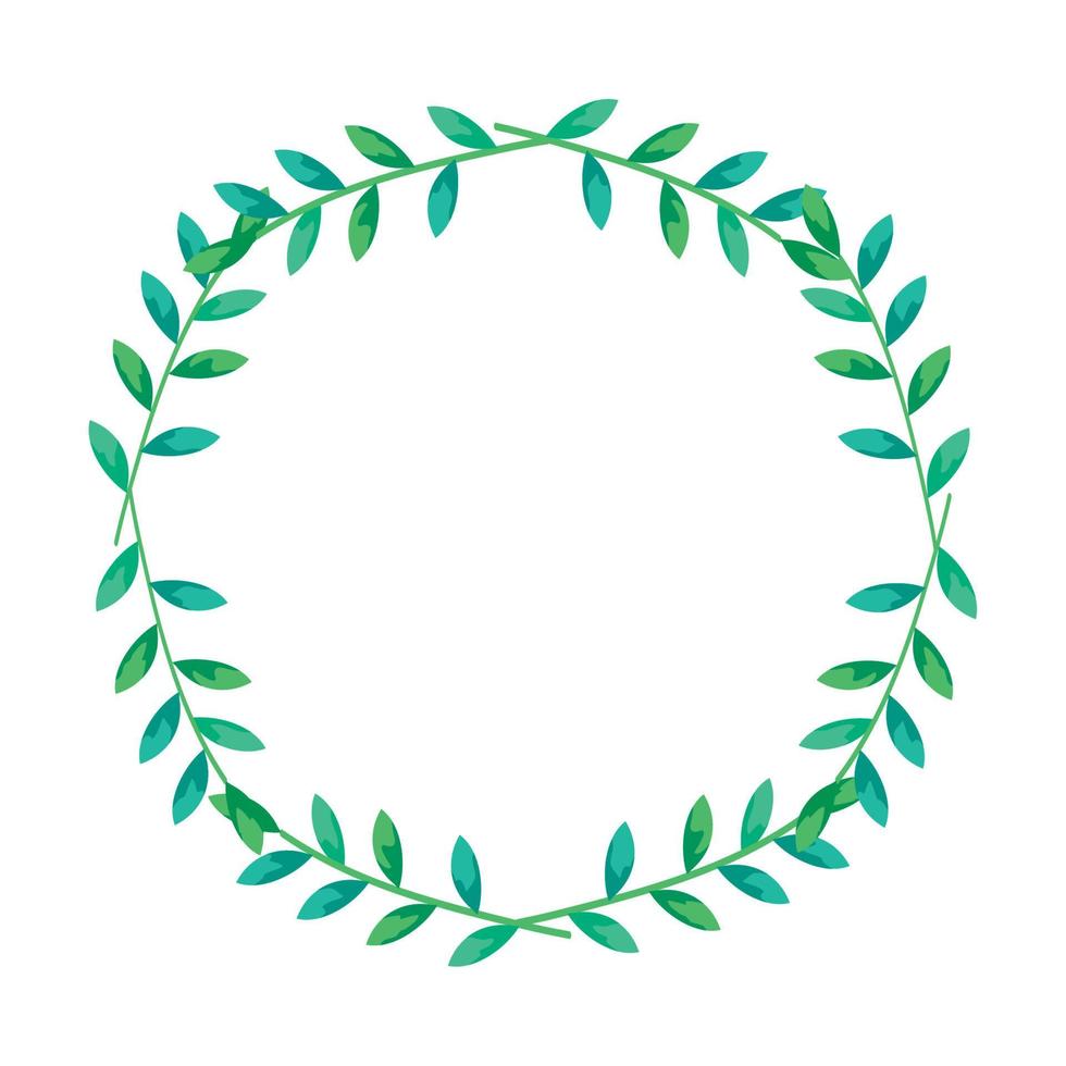 frame circular of branches with leafs natural vector