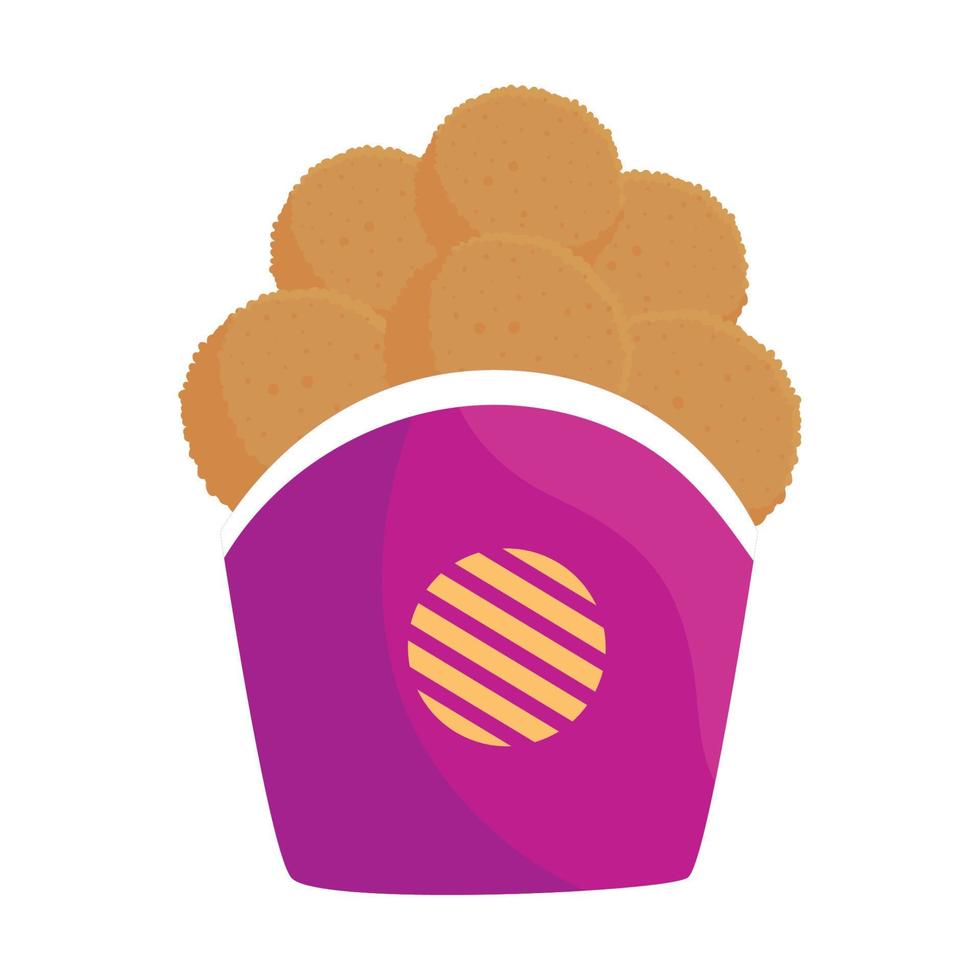 fast food fried chicken on white background vector