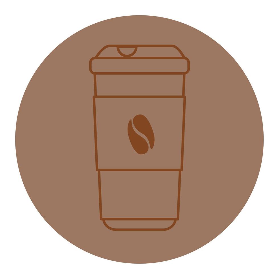 disposable coffee cup, line style icon vector