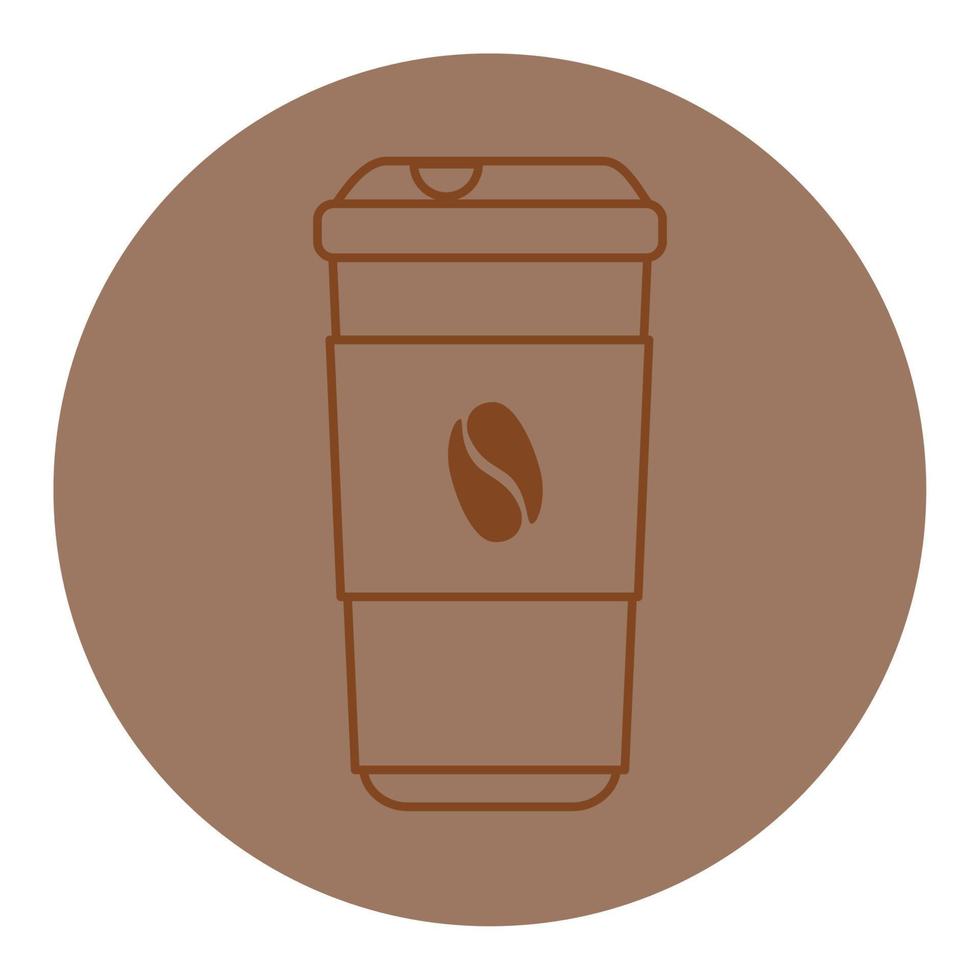 disposable coffee cup, line style icon vector