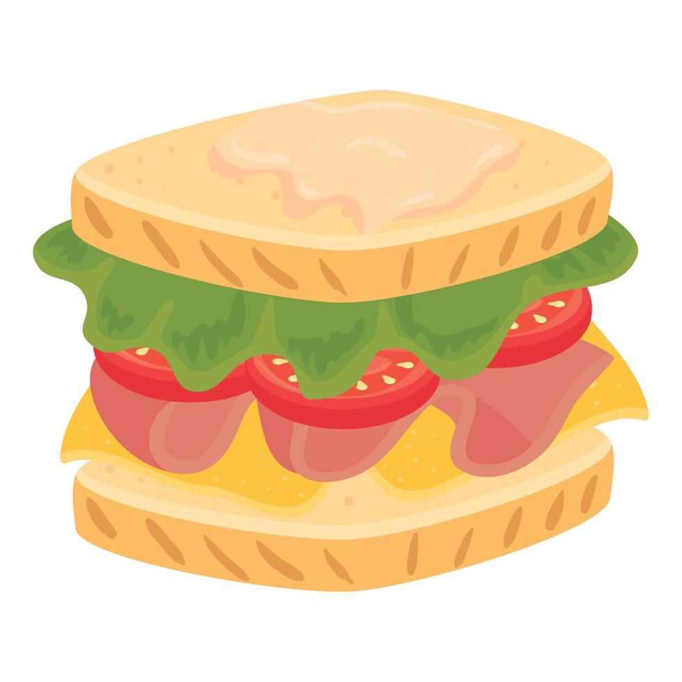 Delicioso sándwich sobre fondo blanco. vector