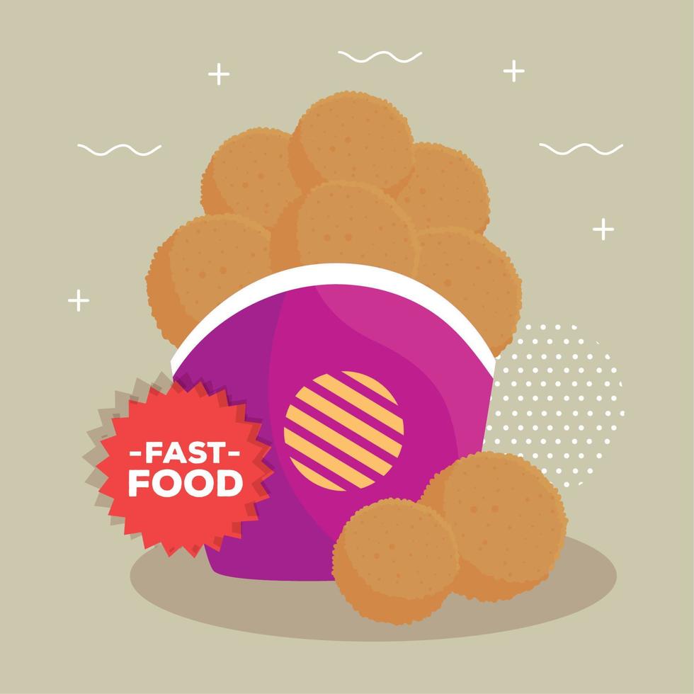 fast food poster, with fried chicken vector