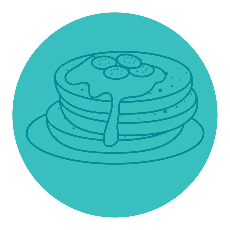 delicious pancake with syrup, line style icon vector